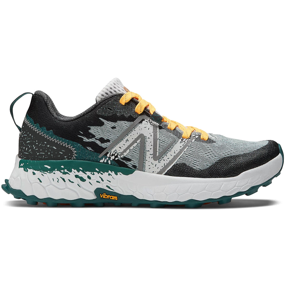 New Balance Men's X Hierro v7 Trail Running Shoes Concrete / Vintage Teal / Hot Marigold - achilles heel