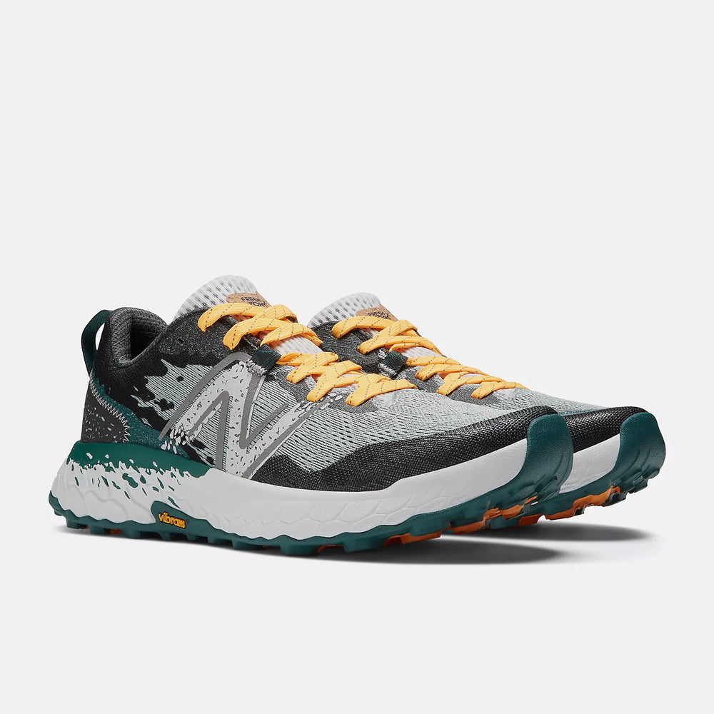 New Balance Men's X Hierro v7 Trail Running Shoes Concrete / Vintage Teal / Hot Marigold - achilles heel