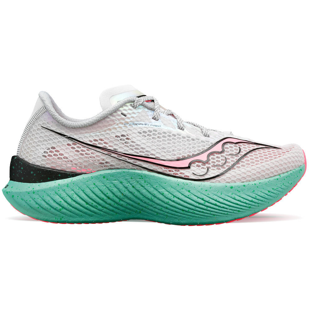 Saucony Women's Endorphin Pro 3 Running Shoes Fog / Vizpink - achilles heel