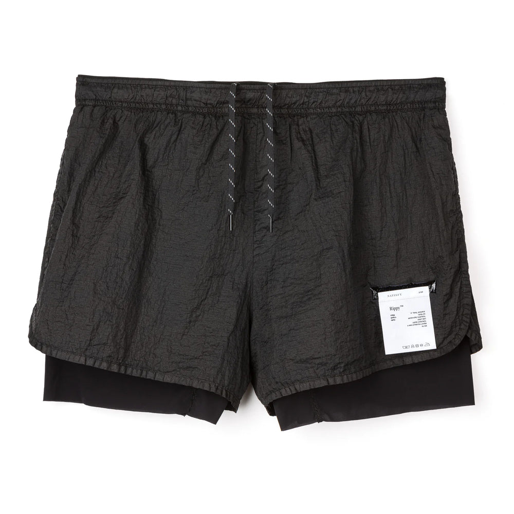 Satisfy Rippy 3 Inch Trail Shorts Black - achilles heel