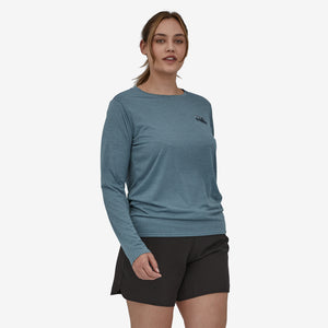 Patagonia Women's Capilene Cool Daily Graphic Top Light Plume Grey X-Dye - achilles heel