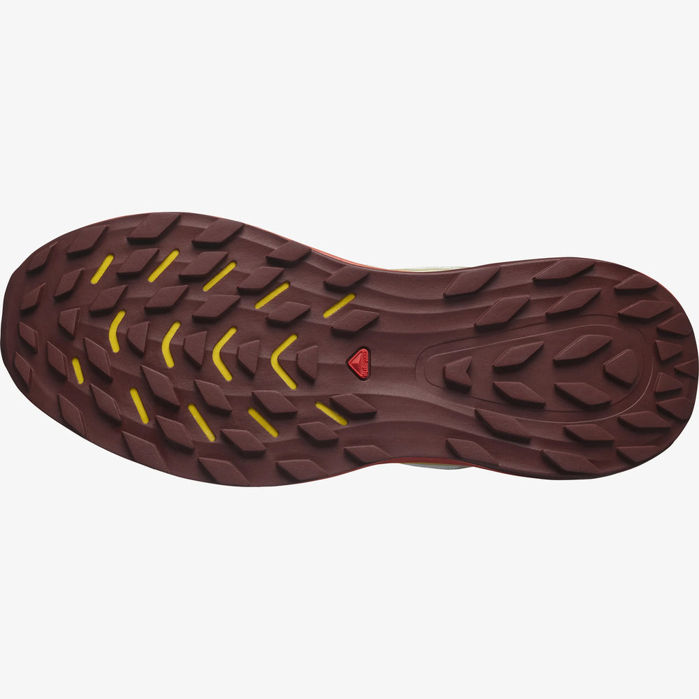 Salomon Women's Ultra Glide 2 Trail Running Shoes Rainy Day / Freesia / Hot Sauce - achilles heel