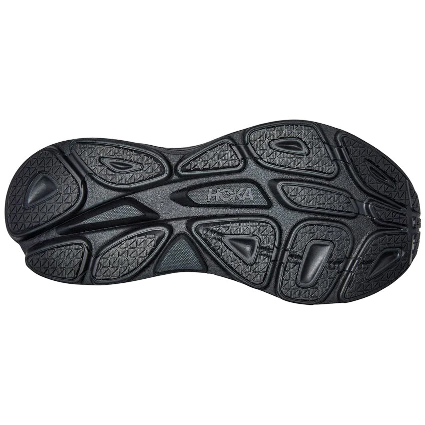 Hoka Men's Bondi 8 Wide Fit Running Shoes Black / Black - achilles heel