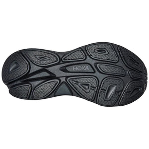 Hoka Men's Bondi 8 Wide Fit Running Shoes Black / Black - achilles heel