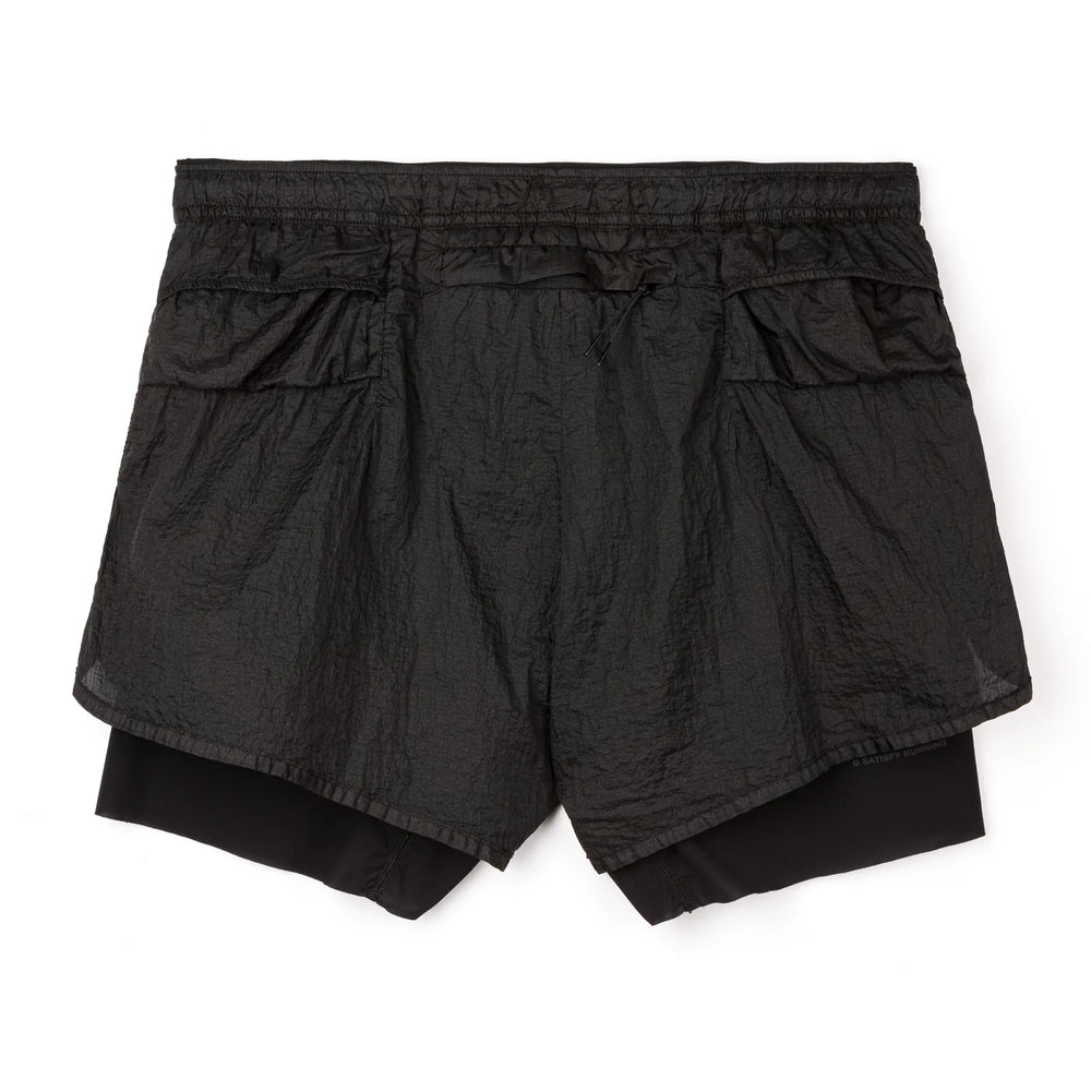 Satisfy Rippy 3 Inch Trail Shorts Black - achilles heel