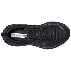 Hoka Men's Bondi 8 Wide Fit Running Shoes Black / Black - achilles heel