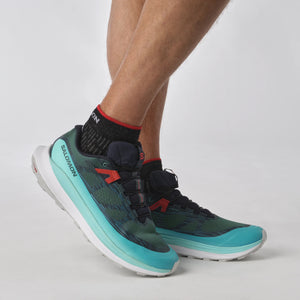 Salomon Men's Ultra Glide 2 Trail Running Shoes Atlantic Deep / Blue Radiance / Fiery Red - achilles heel
