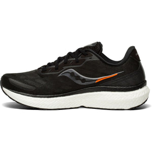 Saucony Men's Triumph 19 Running Shoes Black / White - achilles heel