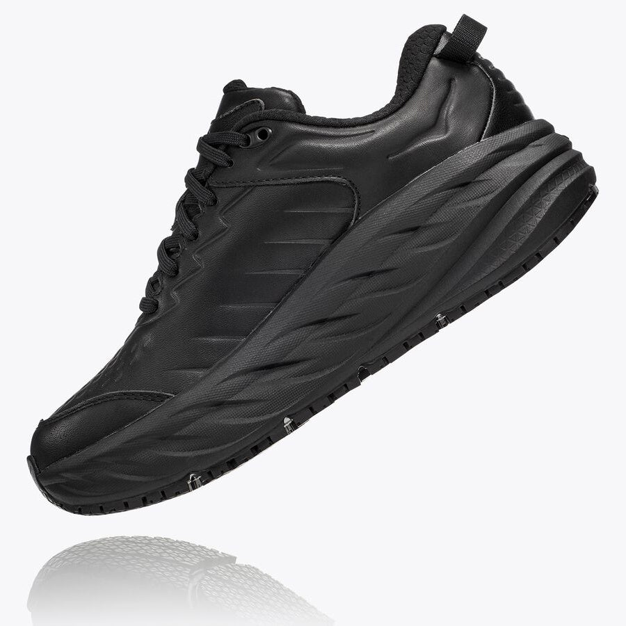 Hoka Men's Bondi SR Walking Shoes Black / Black - achilles heel