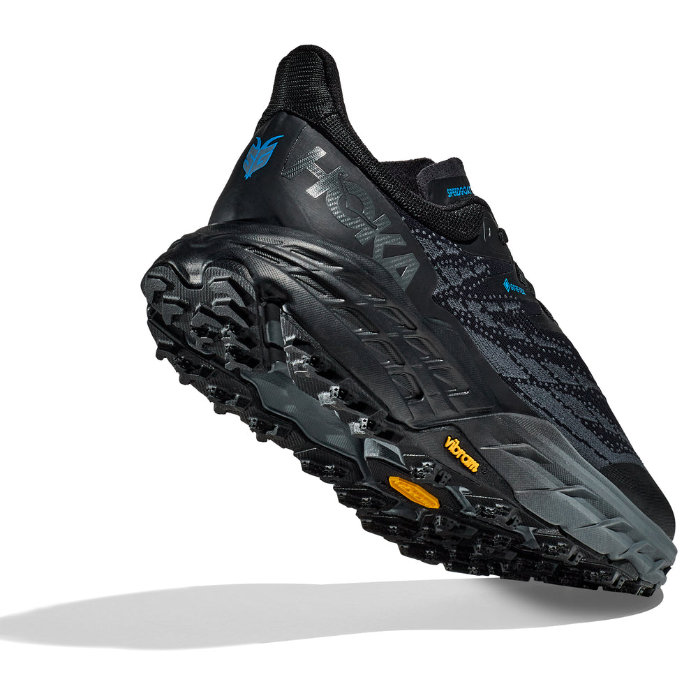 Hoka Men's Speedgoat 5 GORE-TEX Trail Running Shoes Black / Black - achilles heel