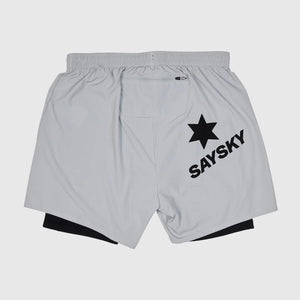 SAYSKY Men's Pace 2 In 1 5 Inch Shorts Grey - achilles heel