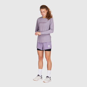 SAYSKY Women's Pace 2 In 1 3 Inch Shorts Purple - achilles heel