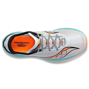 Saucony Men's Endorphin Pro 3 Running Shoes Fog / Vizorange - achilles heel