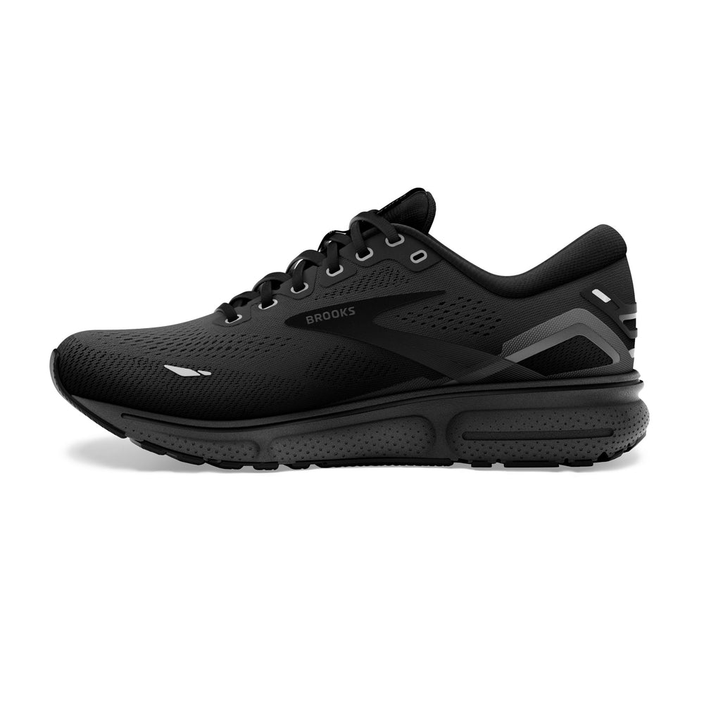 Brooks Women's Ghost 15 Wide Fit Running Shoes Black / Black / Ebony - achilles heel
