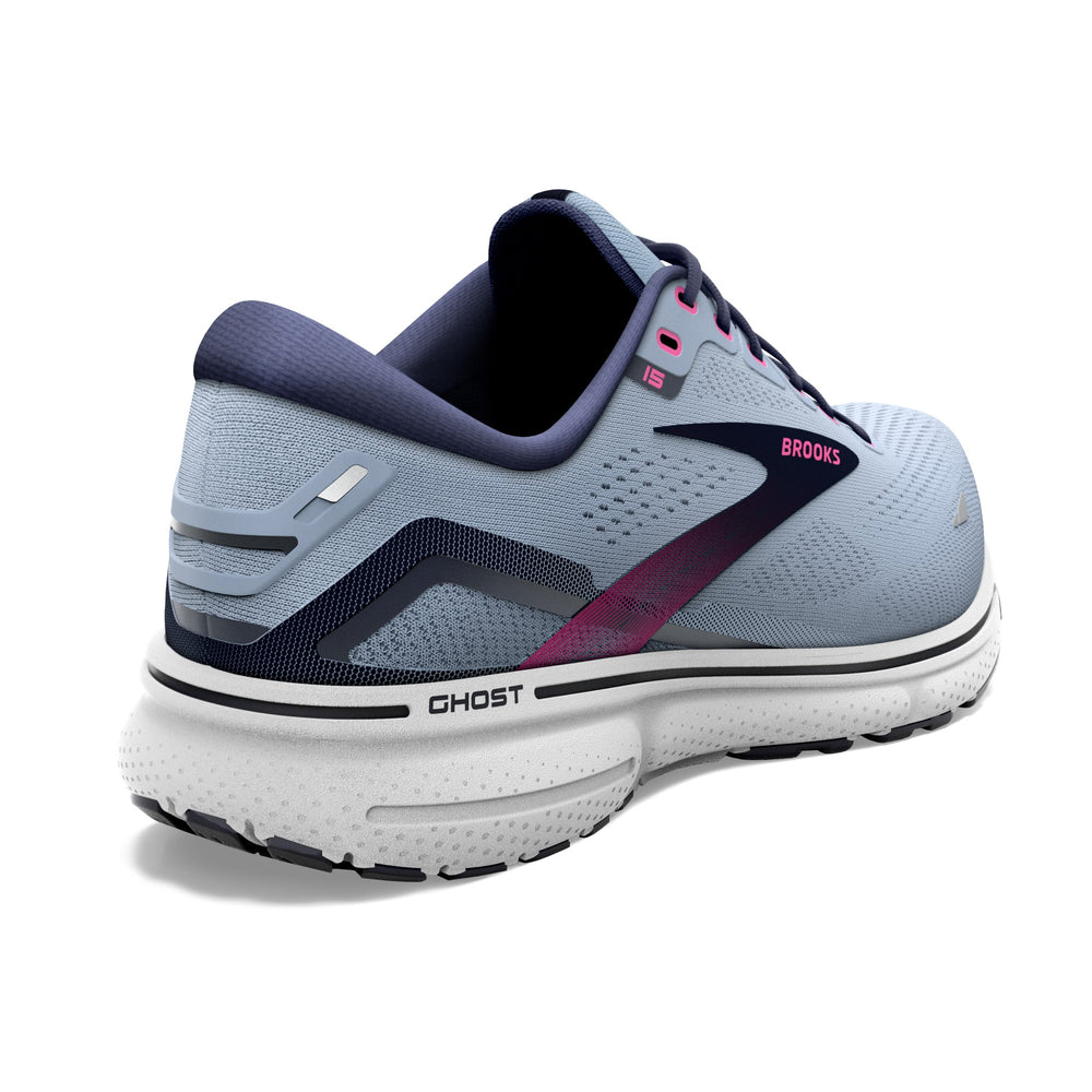 Brooks Women's Ghost 15 Running Shoes Kentucky Blue / Peacoat / Pink - achilles heel