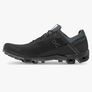 On Men's Cloudventure Peak Trail Running Shoes Black / Rock - achilles heel