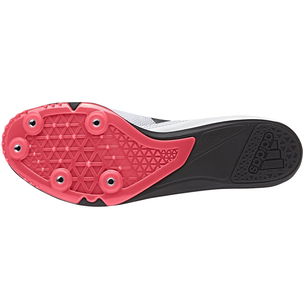 adidas Women's Distancestar Running Spikes White /  Black /  Red - achilles heel