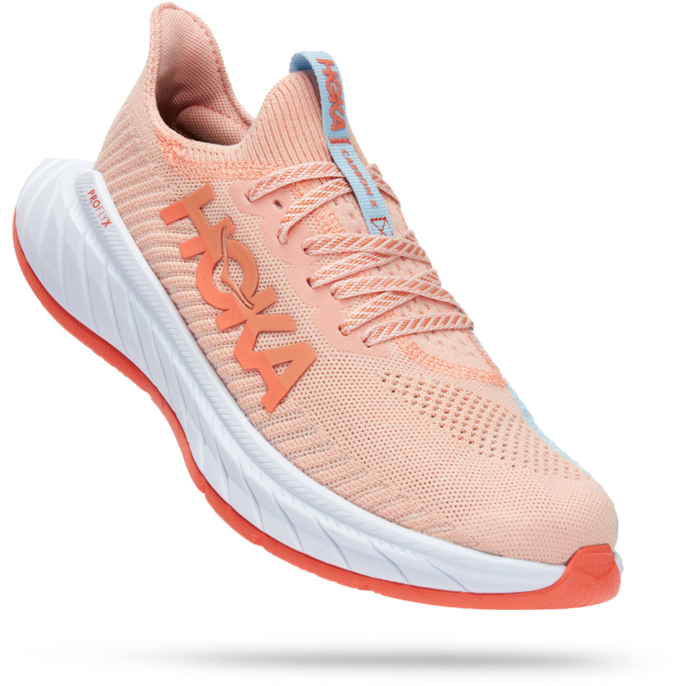 Hoka Women's Carbon X 3 Running Shoes Peach Parfait / Summer Song - achilles heel