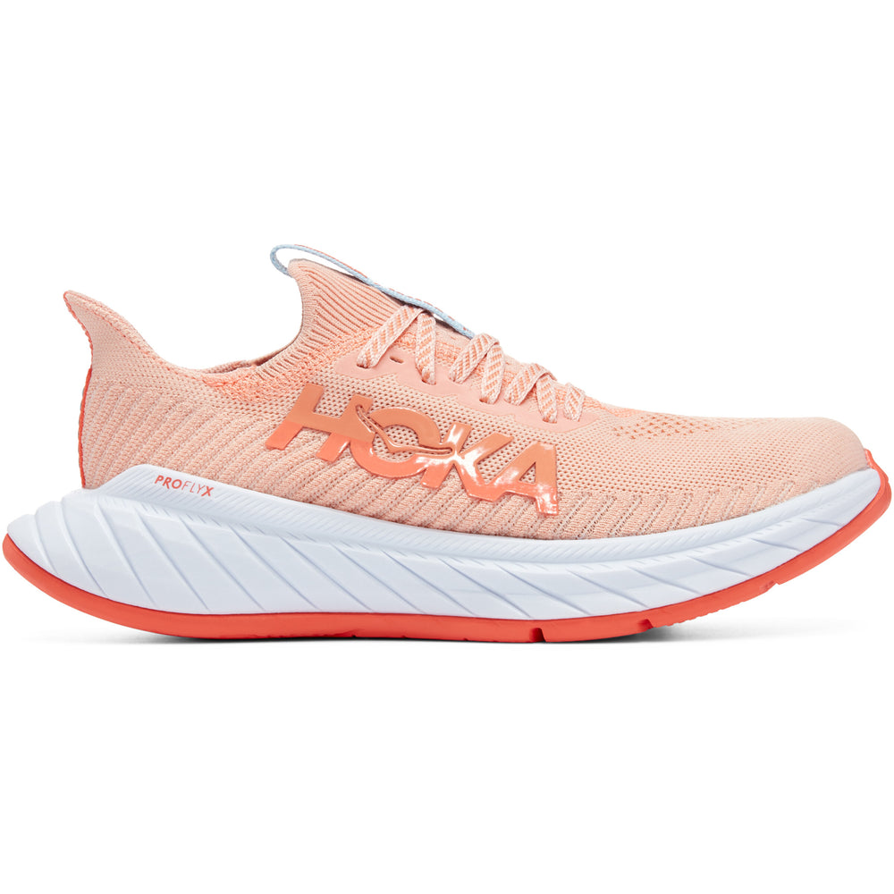 Hoka Women's Carbon X 3 Running Shoes Peach Parfait / Summer Song - achilles heel
