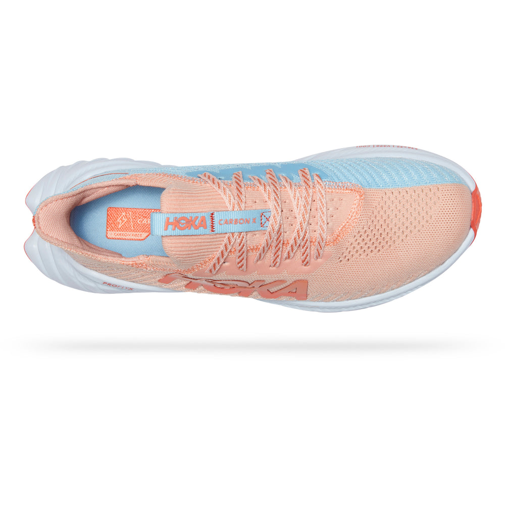 Hoka Women's Carbon X 3 Running Shoes Peach Parfait / Summer Song - achilles heel