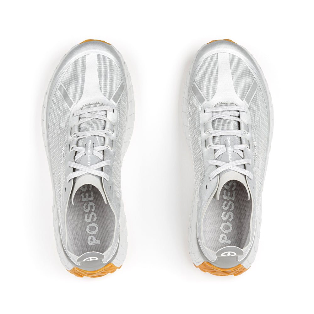 Satisfy x norda Men's 001 Silver Trail Running Shoes - achilles heel