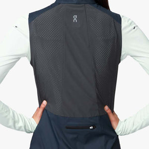 On Women's Weather Vest Navy / Shadow - achilles heel